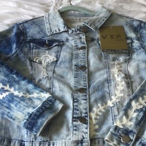 Hand Painted plus pearls denim jacket….